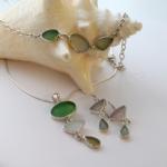 Seaglass jewelry wrapped in .925 sterling silver